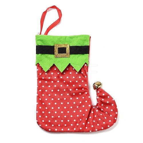 Christmas Stocking Felt Cloth & Iron Pendant Decoration DJEW-K027-01A-01-1