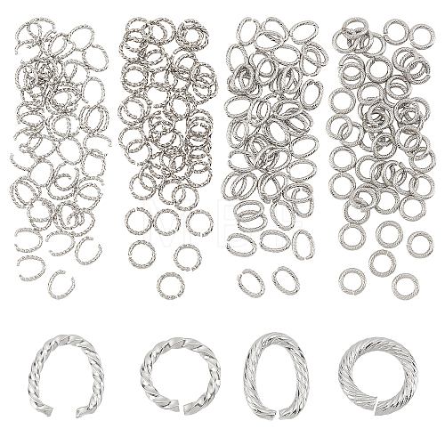 200Pcs 4 Style 304 Stainless Steel Jump Rings STAS-DC0005-83-1