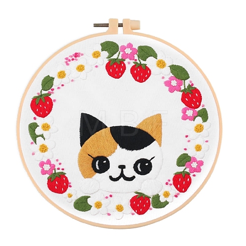 Cat Pattern DIY Embroidery Kits PW-WG87284-01-1