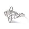 Sailor's Knot 304 Stainless Steel Hollow Open Cuff Ring for Women RJEW-E073-03P-2