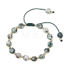 Natural Tree Agate & 304 Stainless Steel Beads Braided Bead Bracelets BJEW-JB13670-3