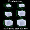 6Pcs 6 Sizes Square Acrylic Packing Box Sets CON-WH0110-302-3