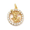 Rack Plating Brass Micro Pave Cubic Zirconia Pendants KK-K270-33G-1