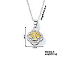 Chic Colorful Clover Pendant Necklace with Sparkling Diamonds YY8832-7-1