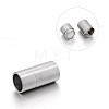 Matte 304 Stainless Steel Column Magnetic Clasps with Glue-in Ends STAS-E089-03C-1