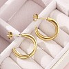 304 Stainless Steel Twist C-Shaped Stud Earrings for Women EJEW-C096-40G-4