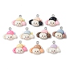 Opaque Resin & Glitter Powder Pendants RESI-B044-16P-1