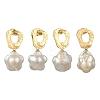 Brass Natural Keshi Pearl Stud Dangle Earrings EJEW-JE07093-2