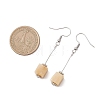 Cube 304 Stainless Steel & Natural Topaz Jade Dangle Earrings EJEW-JE06869-4