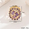 Vintage Brass Micro Pave Cubic Zirconia Adjustable Rings for Women's Party Dress HT9730-2-1