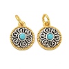 Long-Lasting Plated Brass Synthetic Turquoise Pendants KK-K387-04A-G-1