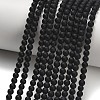 Frosted Natural Black Agate(Dyed & Heated) Beads Strands G-C289-B04-4mm-1