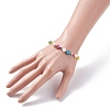 Natural Pearl & Evil Eye Protection Beaded Bracelet for Women BJEW-TA00057-3