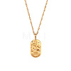 316L Surgical Stainless Steel Micro Pave Clear Cubic Zirconia Oval with Embossed Constellation Pendant Necklaces for Women Men WG0B2D7-01-1