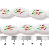 Printing Glass Oval Beads for Necklaces Bracelets Making GLAA-B020-01A-12-5