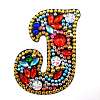 DIY Colorful Initial Letter Keychain Diamond Painting Kits DIAM-PW0004-127J-1