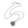 Crystal Stone Cage Pendant Necklaces NJEW-JN04755-02-2