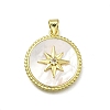 Brass Micro Pave Cubic Zirconia Pendants KK-C090-06A-G-1