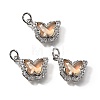 Brass Micro Pave Cubic Zirconia Pendants KK-Q043-03P-03-1