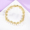 Cherry Brass Micro Pave Clear Cubic Zirconia Link Bracelets for Women BJEW-G740-02G-1