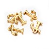 Golden Plated Alloy Letter Pendants PALLOY-J718-01G-T-2