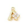 Brass Micro Pave Clear Cubic Zirconia Charms KK-Z151-18G-A-1