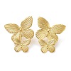 304 Stainless Steel Butterfly Stud Earrings EJEW-Z032-01G-1