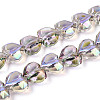 Electroplate Transparent Glass Beads Strands EGLA-B012-AB16-1