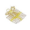 4Pcs 4 Colors Glass Seed Beaded Christmas Gift Pendants PALLOY-MZ00899-4