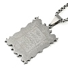 Anti-Tarnish 304 Stainless Steel Arabic Elements Rectangle Pendant Box Chain Necklaces NJEW-D089-02P-1