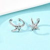 Starfish 316 Stainless Steel Non- Piercing Cartilage Earrings AJEW-C044-11AS-2