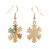 Alloy Enamel Snowflake Dangle Earrings for Christmas EJEW-JE04461-2