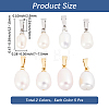 10Pcs 2 Styles Natural Cultured Freshwater Pearl Rice Pendants PALLOY-BBC00006-2