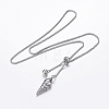 Tarnish Resistant Adjustable 304 Stainless Steel Lariat Necklaces NJEW-L453-38A-1