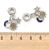 Rack Plating Alloy Pave Rhinestone Moon Sun Star European Dangle Charms FIND-B034-12P-02-3