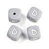 20Pcs Grey Cube Letter Silicone Beads 12x12x12mm Square Dice Alphabet Beads with 2mm Hole Spacer Loose Letter Beads for Bracelet Necklace Jewelry Making JX436D-1