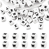 20Pcs White Cube Letter Silicone Beads 12x12x12mm Square Dice Alphabet Beads with 2mm Hole Spacer Loose Letter Beads for Bracelet Necklace Jewelry Making JX432W-1
