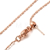 1mm Rack Plating Brass Column Link Chain Adjustable Slider Necklaces for Women Men MAK-L044-54RG-2