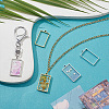 Unicraftale 12Pcs 2 Colors 304 Stainless Steel Open Back Bezel Rectangle Pendants STAS-UN0057-58-2