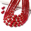 ABS Plastic Imitation Pearl Round Beaded Multilayer Necklaces & Dangle Earrings Sets WGC2095-01-2