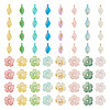 200Pcs 2 Styles Acrylic Leaf Charms & Flower Bead Caps Sets MACR-TA0002-91-1