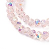 Electroplate Transparent Glass Beads Strands EGLA-A046-01A-15-2