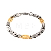 304 Stainless Steel Horse Eye Link Chain Bracelets BJEW-B078-134GP-1