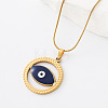 304 Stainless Steel Enamel Evil Eye Pendant Necklaces for Men Women BP5745-3-1