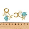 Tortoise Starfish Synthetic Turquoise & Shell Pearl Hoop Earrings EJEW-JE07149-5
