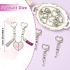 10Pcs Heart Alloy Lobster Claw Clasps Keychain Clasps HJEW-YW00393-3