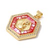 Brass Micro Pave Cubic Zirconia Pendants KK-K385-109G-2