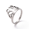 201 Stainless Steel Crown Finger Ring RJEW-J051-41P-1