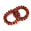 Natural Agate(Dyed & Heated) Square and Rondelle Resin Beaded Stretch Bracelets for Unisex BJEW-Q101-02A-1