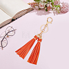 1Pc PU Leather Tassel Keychains KEYC-CL0001-50A-7